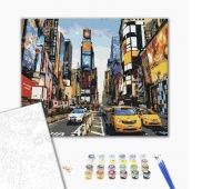 Malowanie po numerach BRUSHME, 40x50 cm, życie Times Square, 1 szt., w pudełku