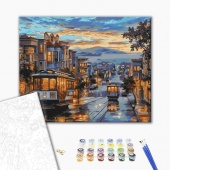 Malowanie po numerach BRUSHME, 40x50 cm, miasto w farbach deszczu, 1 szt., w pudełku