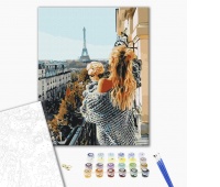 Malowanie po numerach BRUSHME, 40x50 cm, mademoiselle w Paryżu, 1 szt., w pudełku