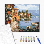 Paint by numbers BRUSHME, 40x50 cm, cozy coastal city, 1 pc, in a box