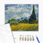 Malowanie po numerach BRUSHME, 40x50 cm, pole z zieloną pszenicą i cyprys, 1 szt., w pudełku, Produkty kreatywne, Artykuły szkolne