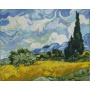 Malowanie po numerach BRUSHME, 40x50 cm, pole z zieloną pszenicą i cyprys, 1 szt., w pudełku, Produkty kreatywne, Artykuły szkolne