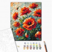 Malowanie po numerach BRUSHME, 40x50 cm, maki, 1 szt., w pudełku