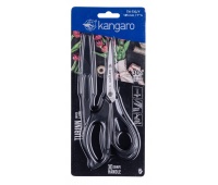 Office scissors KANGARO, 18,5 cm, with guard, for right-handers, blister, mix colors