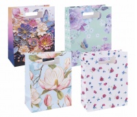 Gift bag DONAU HOME, laminated, 26x32,5x10cm, all year round, with handle, mix patterns