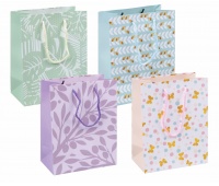 Gift bag DONAU HOME, laminated, 18x23x10cm, all year round, string, mix patterns