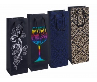 Liquor bag DONAU HOME, laminated, 12x35,5x8cm, all year round, string, mix patterns