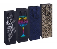 Liquor bag DONAU HOME, laminated, 12x35,5x8cm, all year round, string, mix patterns