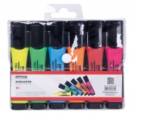 Highlighter set OFFICE PRODUCTS with rubber grip, 2-5 mm, 6pcs, color mix