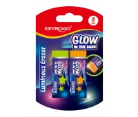 Gumka do ścierania KEYROAD Luminious, fluorescencyjna, 2 szt., blister, mix kolorów
