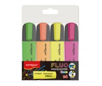 Zakreślacz KEYROAD Fluo Neon, 1-5 mm, 4 szt., etui, mix kolorów