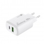 Adapter MEDIARANGE 25W, szybkie ładowanie, 1xUSB-C + 1xUSB-A, biały, Złącza i adaptery, Akcesoria komputerowe