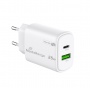 Ładowarka MEDIARANGE 25W, szybkie ładowanie, 1xUSB-C + 1xUSB-A, biały, Złącza i adaptery, Akcesoria komputerowe