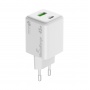 Adapter MEDIARANGE 45W, szybkie ładowanie, 1xUSB-C + 1xUSB-A, biały, Złącza i adaptery, Akcesoria komputerowe