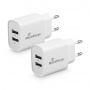 Adapter MEDIARANGE 12W, fast charging, 2xUSB-A, white