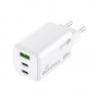 Adapter MEDIARANGE 65W, fast charging, 2xUSB-C + 1xUSB-A, white