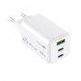 Adapter MEDIARANGE 65W, fast charging, 2xUSB-C + 1xUSB-A, white
