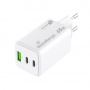 Adapter MEDIARANGE 65W, fast charging, 2xUSB-C + 1xUSB-A, white