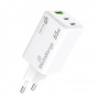 Adapter MEDIARANGE 65W, fast charging, 2xUSB-C + 1xUSB-A, white