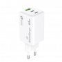 Ładowarka MEDIARANGE 65W, szybkie ładowanie, 2xUSB-C + 1xUSB-A, biały, Złącza i adaptery, Akcesoria komputerowe