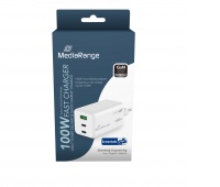 Ładowarka MEDIARANGE 100W, szybkie ładowanie, 2xUSB-C + 1xUSB-A, biały