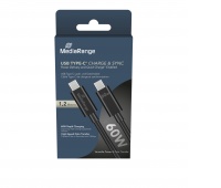 Kabel USB-C MEDIARANGE, 60W max, 5 Gbps, 1,2m, czarny