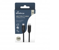 Kabel USB-C MEDIARANGE, ładowarka, 100W max, USB 3.1, 1,2m, czarny