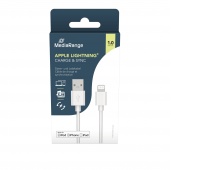 Kabel MEDIARANGE Apple Lightning, ładowarka, USB 2.0, 1,2m, biały