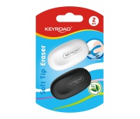 Eraser KEYROAD Soft Tip, 2 szt., blister, color mix