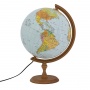 Political-physical globe GŁOWALA, illuminated, wood. low foot, dia. 320mm, in a box, with AR application