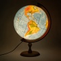 Political-physical globe GŁOWALA, illuminated, wood. low foot, dia. 320mm, in a box, with AR application