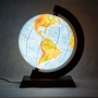 Political-physical globe GŁOWALA, illuminated, wooden frame, dia. 320mm, in a box, with AR application