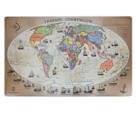 Desk mat GŁOWALA, map with explorer routes, 58x38cm