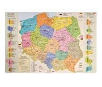 Podkładka na biurko GŁOWALA, mapa administracyjna Polski, 58x38cm