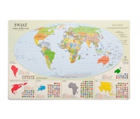 Desk mat GŁOWALA, political map of the world, 58x38cm