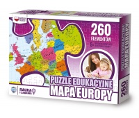 Educational puzzle GŁOWALA, map of Europe, 260 elements, 60x40cm