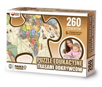 Puzzle edukacyjne GŁOWALA, z trasami odkrywców, 260 elementów, 60x40cm