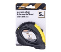 Miarka metalowa DONAU SAFETY, zwijana, 18mmx5m, blister, czarno-żółta
