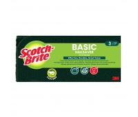 Zmywak kuchenny SCOTCH BRITE Basic, profilowany, 3 szt., żółto-zielony