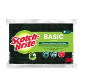 Zmywak do szorowania SCOTCH BRITE Basic, włóknina, 3 szt., zielony