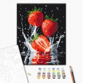 Malowanie po numerach BRUSHME, 40x50 cm, soczyste truskawki, 1 szt., w pudełku
