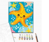 Paint by numbers BRUSHME, 30x40 cm, kids, starfish, 1 pc