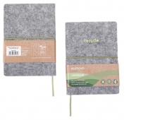 Notes ECONOVO, recycled, felt cover, ruled, 96 pages, 70gsm, grey