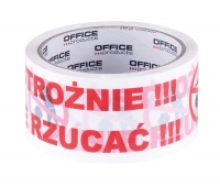 Packing tape OFFICE PRODUCTS, careful not to throw, 48mm x 50y, 36mic, 1pc, white