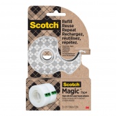 Dyspenser taśmy SCOTCH, ze stali nierdzewnej + 2x taśma Magic™ 19mm x 13,9m, srebrny