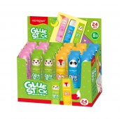 Glue stick KEYROAD Fancy, PVP, 8g, display, color mix
