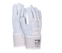 Rękawice robocze DONAU SAFETY DS-DOKGOAT, doker, sk&oacute;ra kozia, rozm. 10,5/XL, szaro-białe