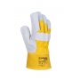 Rękawice robocze DONAU SAFETY DS-DOKBASIC, doker, dwoina bydlęca, rozm. 10,5/XL, szaro-żółte, Rękawice, Ochrona indywidualna