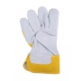 Rękawice robocze DONAU SAFETY DS-DOKBASIC, doker, dwoina bydlęca, rozm. 10,5/XL, szaro-żółte, Rękawice, Ochrona indywidualna