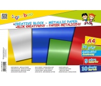 Blok kreatywny GIMBOO, A4, 10 kart., 90gsm, mix kolorów metalicznych